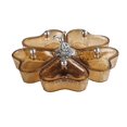 thumbnail image 1 of DOMELAY Divided Serving Tray Flower Shaped Rotatable Snack Platter Nut Candy Veggie Tray Brown, 1 of 9