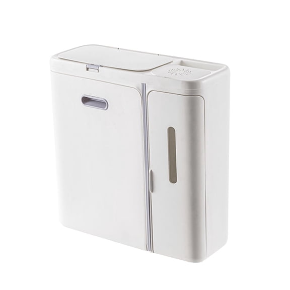 DOMELAY Dustbin Paper Bin Hanging Garbage Bin Hanging with Lid Punch Dustbin Compost Bin White