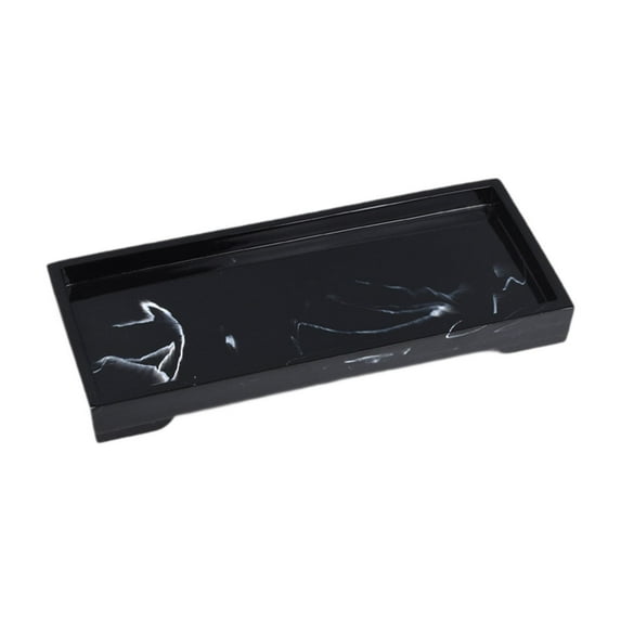 DOMELAY Jewelry Storage Tray Cosmetics Resin Organizer for Bathroom Countertop Hotel Black