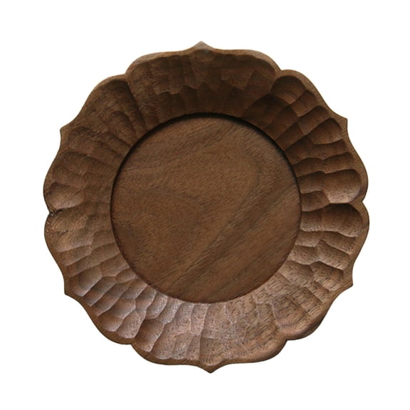 DOMELAY Mini Wood Tray Cute Decor Sushi Appetizer Tray Tea Tray for Bathroom Kitchen Dark Wood