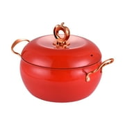 DOMELAY Non Stick Soup Pot Funny Deep Cooking Simmering Pot for Cooking Kitchen Home Red
