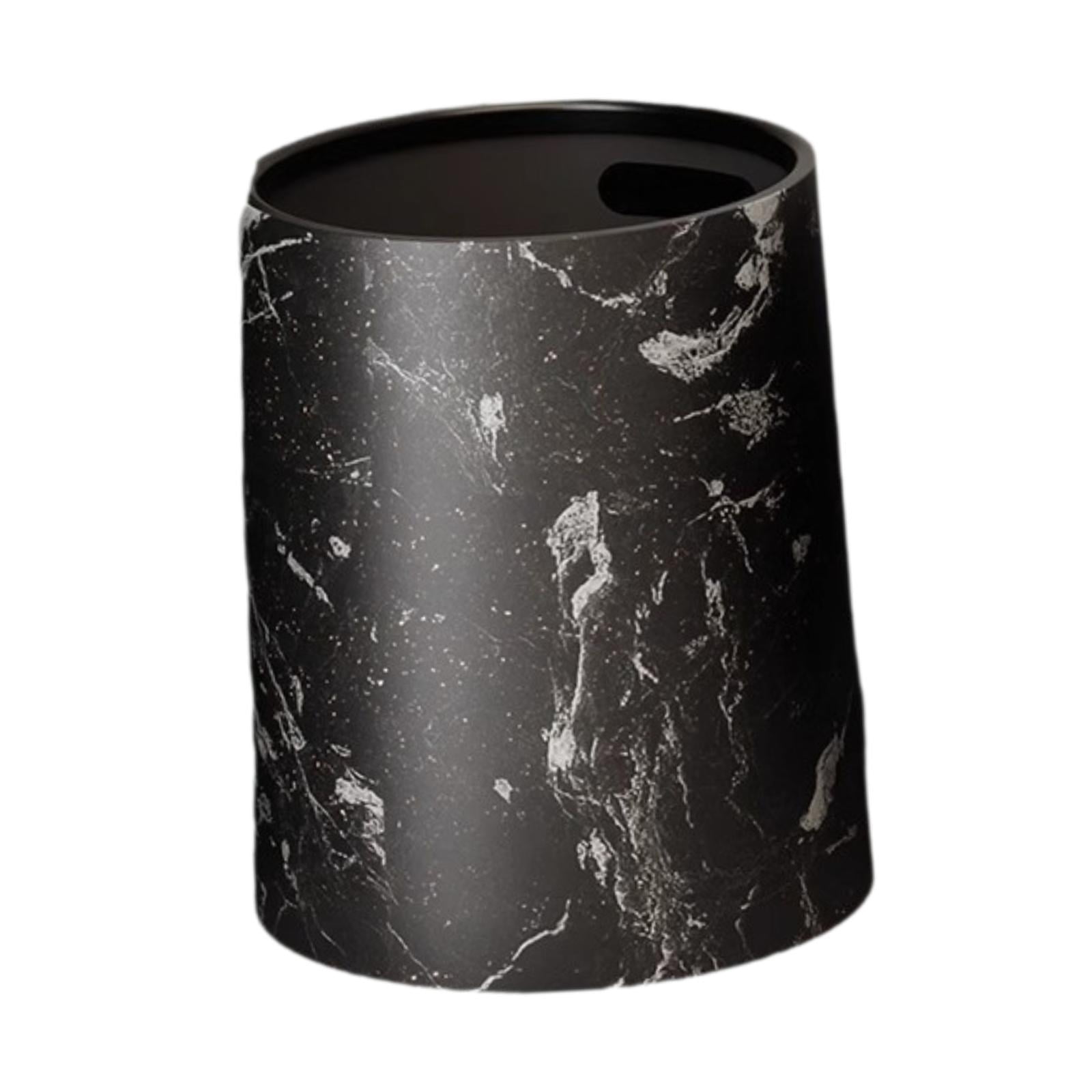 DOMELAY Open Top Trash Can Dustbin Portable Garbage Can for Home Restroom Study Room Black 12L