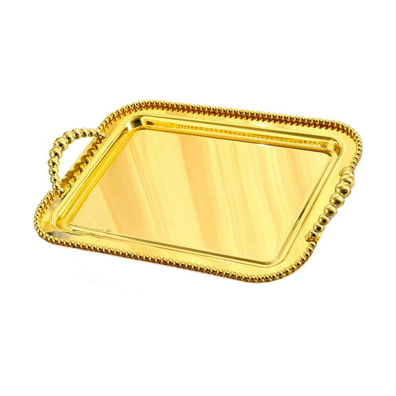 DOMELAY Serving Tray Dessert Tray Luxury Decorative Tray for Tea House Kitchen Parties gold