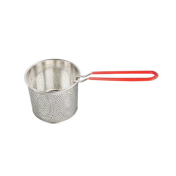 DOMELAY Stainless Steel Deep Fry Basket Portable for Picnics Kitchen Outdoor Camping Open Diameter 15.5cm