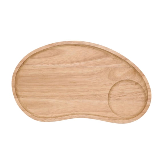 DOMELAY Wood Dessert Plate Dinner Tray Wooden Serving Tray for Snacks Drinks Cupcake cashew nut shape