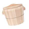 thumbnail image 1 of DOMELAY Wooden Steamed Rice Barrel Rice Steamer Bucket for Kitchen Home Tofu Pudding Upper Diameter 24cm, 1 of 9