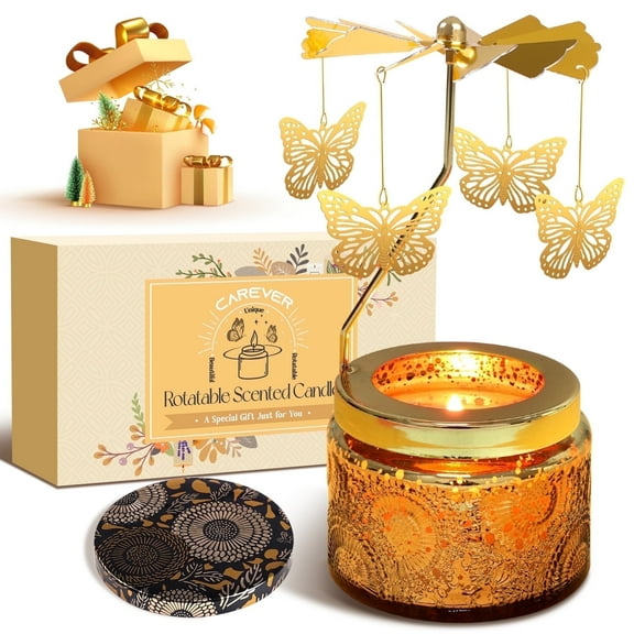 DOMETOUR Birthday Gifts for Women Birthday Candles, Soy Wax Fun Rotatable Butterfly Scented Candles