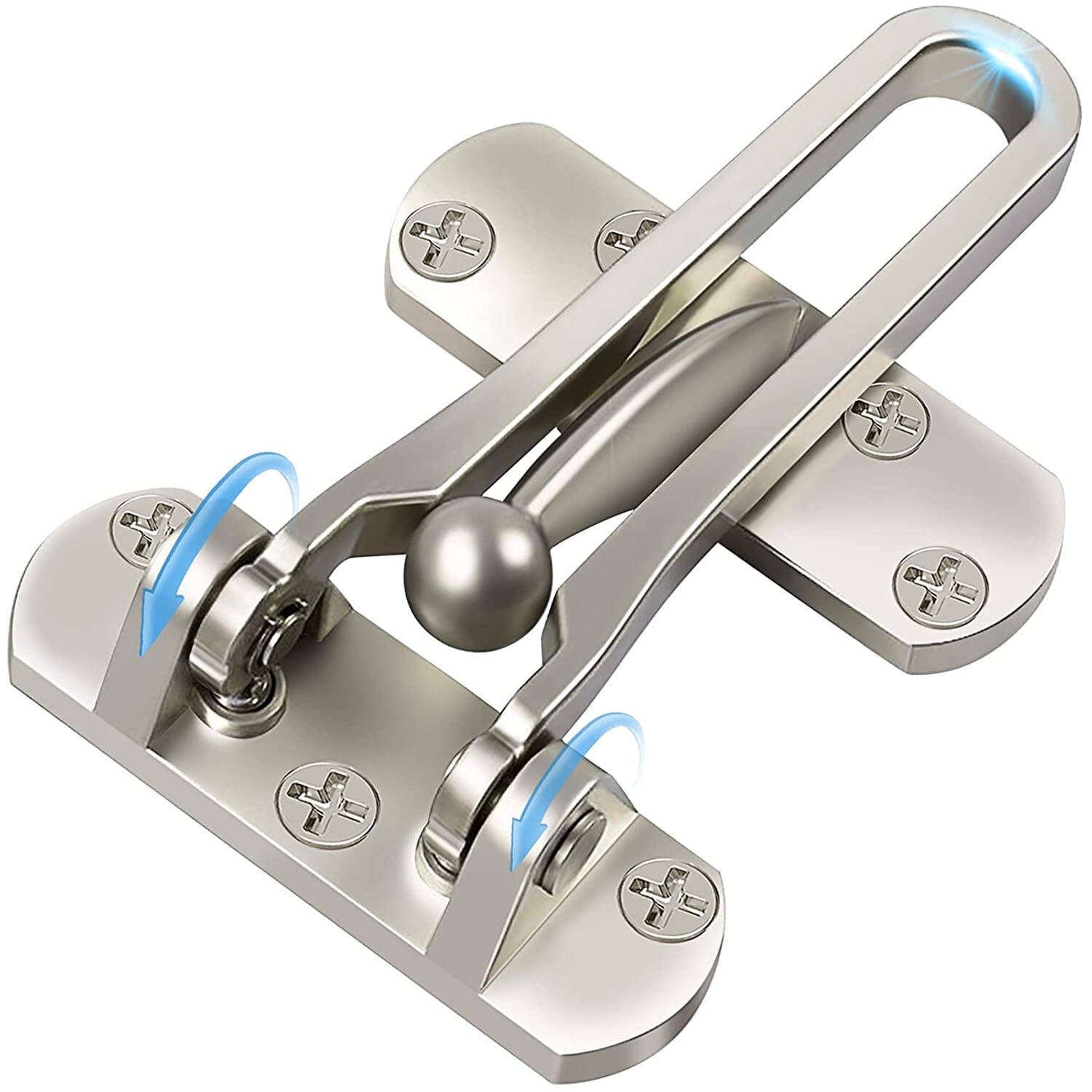 DOMETOUR Door Lock Latch for Home Security, Swing Bar Door Latch for Front and Inside Door, 1PC