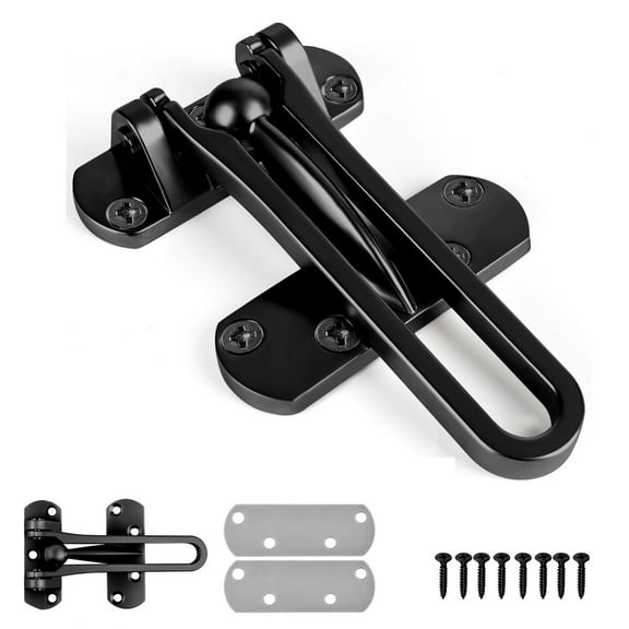DOMETOUR Door Reinforcement Lock Latch Swing Bar Guard Front Inside Door Safety Child Proof Stopper Kids Home Hotel Apartment Thicken Solid Aluminium