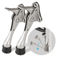 thumbnail image 1 of DOMETOUR Door Stopper 4 inches Metal Door Stopper 2 Pack, Wall Protectors for Heavy Duty Doors, One-Touch Adjustable Rubber Tip, Silver, 1 of 8