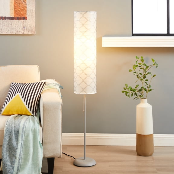 DOMETOUR Minimalist Floor Lamp for Living Room, Modern Standing Lamps, Paper Floor Lamp for Bedroom