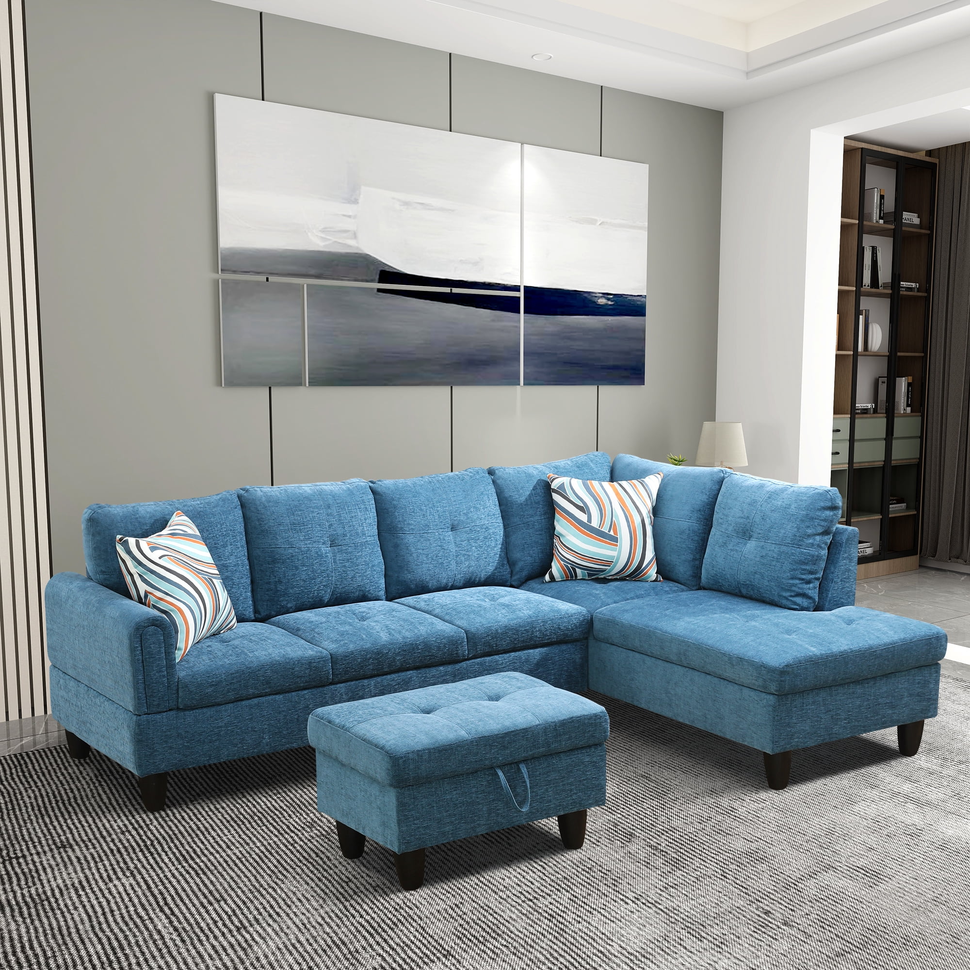 DOMETOUR Sectional Couch L Shaped Sofa Set For Living Room 5 Seat dometour-sectional-couch-l-shaped-sofa-set-for-living-room-5-seat