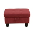 thumbnail image 1 of DOMETOUR Storage Ottoman for Sectional Couch L Shaped Sofa Set For Living Room, 5 Seat Flannel Modular Sectional Sofa, Only 1 PC Storage Ottoman Red, 1 of 7