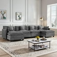 thumbnail image 1 of Domicare Modern 4-Piece Sectional Sofa with 2 Ottomans, Sofas for Living Room, Living Room Furniture,Light Grey, 1 of 6