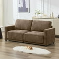 thumbnail image 1 of DOMICARE 77" Oversized Brown Loveseat Sofa, 2 Seater Modular Sectional Couch with Thick Chenille Cushions, Comfy Living Room, Easy Assembly, 1 of 7