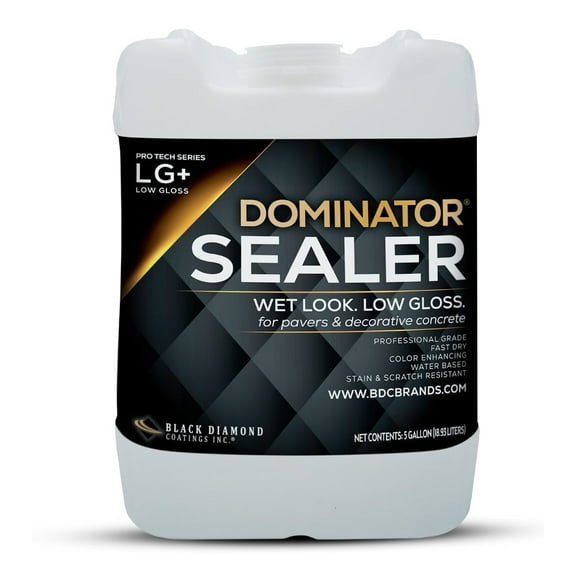 DOMINATOR LG Low Gloss Concrete Paver Sealer, Wet Look, Acrylic Water Based 5 Gallon
