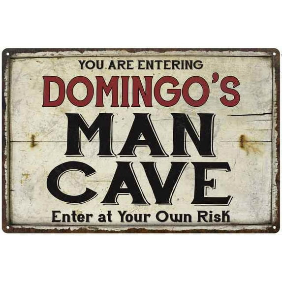 DOMINGO'S Man Cave Sign Rustic 16 x 24 Matte Finish Metal 116240035496