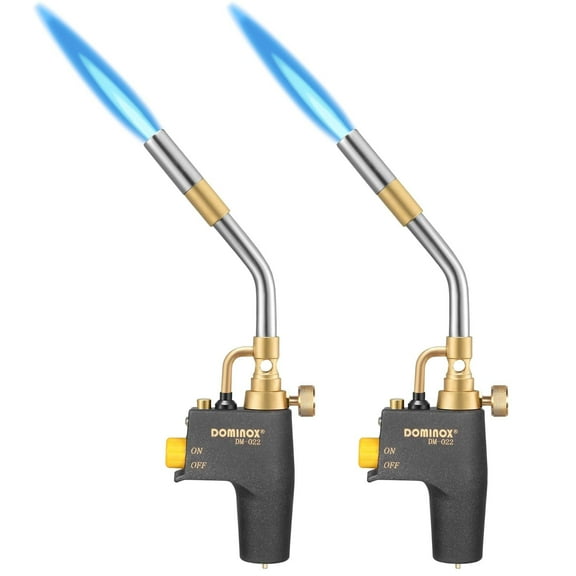 DOMINOX 2 Packs Propane Torch, High Intensity Torch Head Trigger Start Gas Torch for Propane, MAP and MAP PRO Tank, Soldering Torch, Propane Torch Head for Ignition, Barbecue, Lighting, Soldering