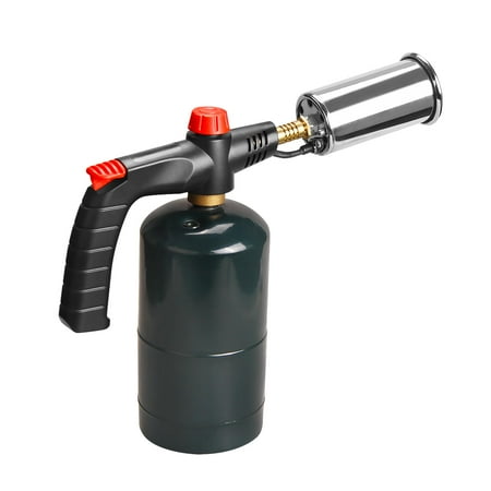 DOMINOX Powerful Propane Torch Grill & Cooking, Adjustable Campfire Starter, Torch Burner by Propane, MAPP and MAP PRO, for Searing Steak, BBQ, Soldering, Gas Tank Not Included, Silvery