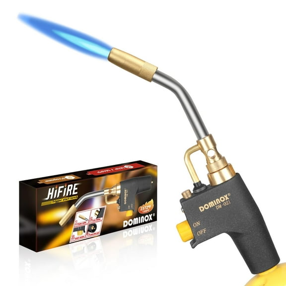 DOMINOX Propane Torch Head for MAP, MAPP and Propane Tank, High Intensity Trigger Start Torch, for Soldering, Ignition, Cooking, Lighting (Not Included Gas Tank)