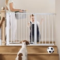 thumbnail image 1 of DOMIPET 29.5''-46'' Extra Wide Pet Gate, 30'' High Pressure Mounted Dog Gate, White, 1 of 7