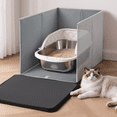 thumbnail image 1 of Cat Litter Splash Guard with 2-Layer Sifting Mat, DOMIPET Lightweight Oxford Cloth Cat Litter Box with Splash Guard Anti-Splash Shield, Effortlessly Wipe Clean Surfaces Design, 1 of 8