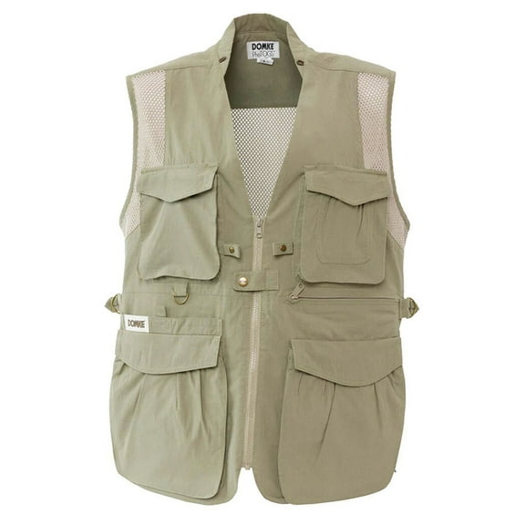 DOMKE PhoTOGS Vest with 100 Percent Cotton, 12 Pockets and Padded Collar (Sand, XXL Size)