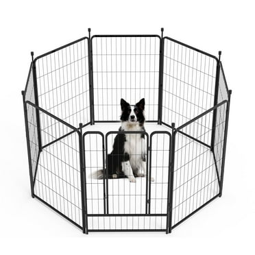 Domqga Heavy Duty Metal Dog Playpen, 8 Panels, 40-Inch Height, Foldable Pet Fence for Indoor & Outdoor Use, Suitable for All Dog Sizes