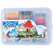 DOMS Oil Pastels, 50 Count,Scrapper and Water Color Pen Included