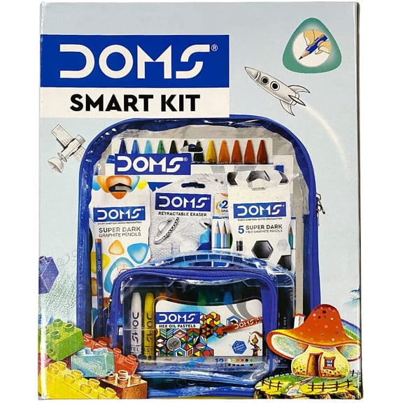 DOMS Pencil Smart Kit WITH TRANSPARENT ZIPPER BAG