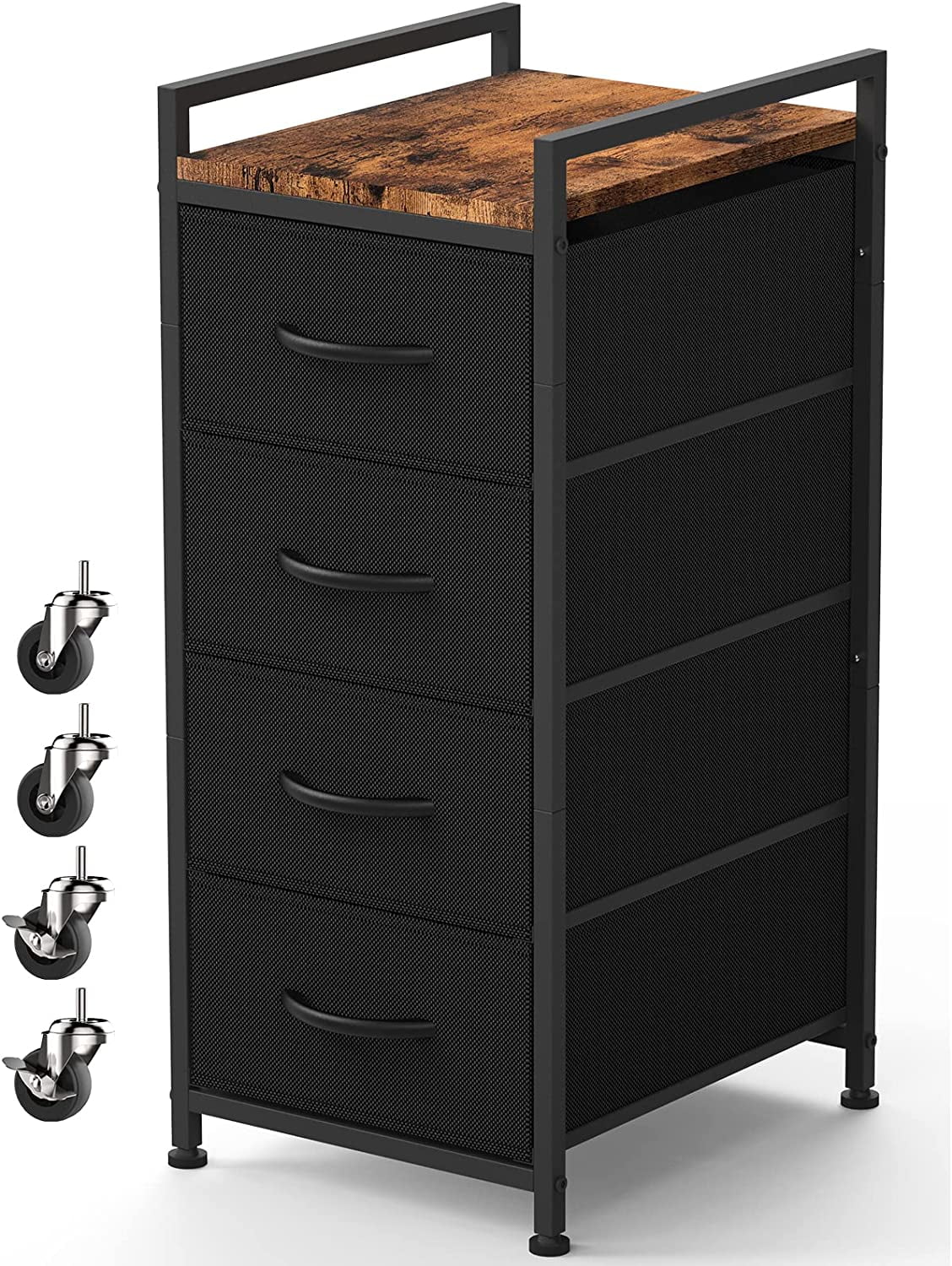 DOMYDEVM Small Storage Dresser for Bedroom 4 Drawer Chest Storage Tower
