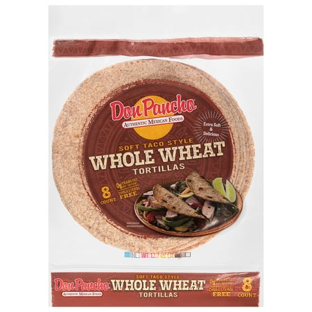 DON PANCHO WHOLE WHEAT TORTILLA 8", 12.8 oz, 8 COUNT