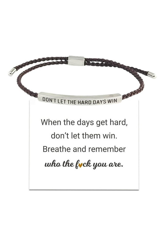 DON'T LET THE HARD DAYS WIN Motivational Tube Bracelet Gifts 2025 NEW UK