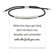 HFINGAQEX DON'T LET THE HARD DAYS WIN Motivational Tube Bracelet - Q4A6