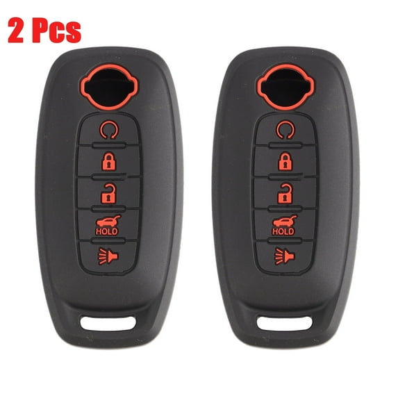 DON'T TOUCH MY KEY 2 Pcs Remote 5 Button Key Fob Cover Case for Nissan Pathfinder Rogue Juke Altima Cube
