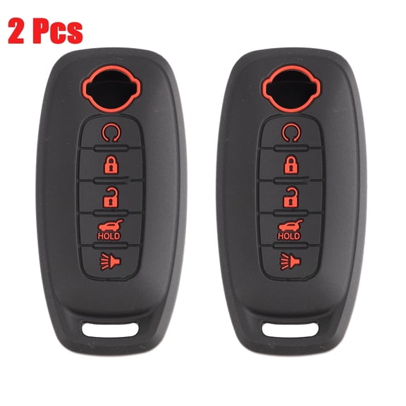 DON'T TOUCH MY KEY 2 Pcs Remote 5 Button Key Fob Cover Case for Nissan Pathfinder Rogue Juke Altima Cube