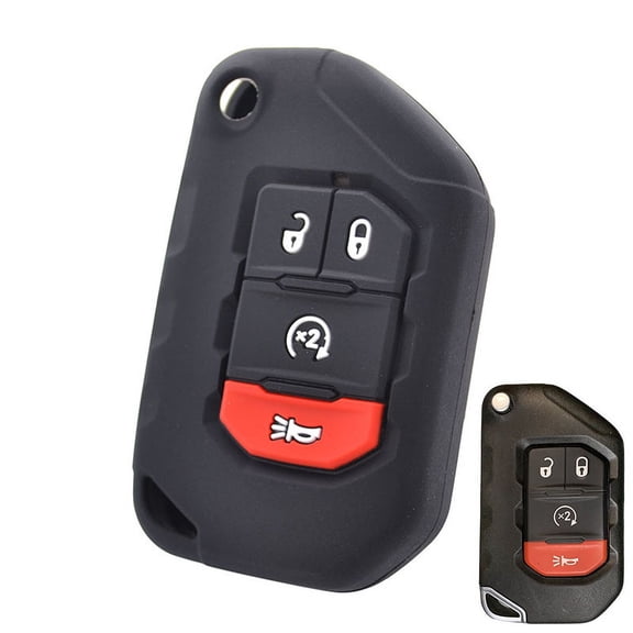 DON'T TOUCH MY KEY 4 Button Silicone Car Ring Key Cover Case Shell Protect for Jeep Wrangler