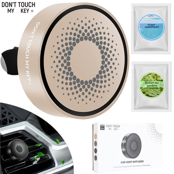 DON'T TOUCH MY KEY Car Outlet Aromatherapy Essential Oil Diffuser Clip Air Vent Freshener Gold