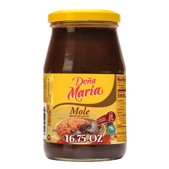 DOÑA MARIA Mole, Cooking Sauces & Marinades, Shelf Stable, 16.75 oz Glass Jar
