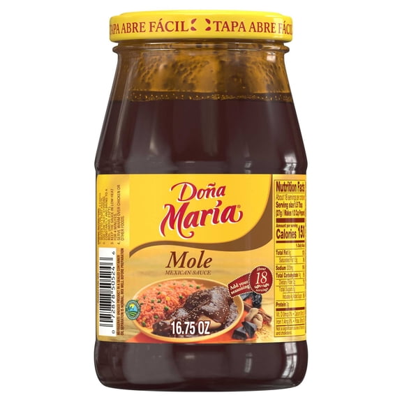 DOÑA MARIA Mole, Cooking Sauces & Marinades, Shelf Stable, 16.75 oz Glass Jar