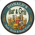 thumbnail image 1 of DONALD'S Bar and Grill 12" Round Metal Sign Kitchen Wall Decor 200120023267, 1 of 1
