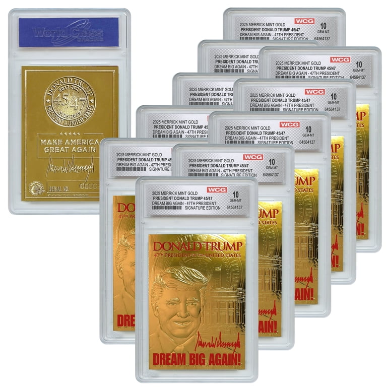 Donald Trump 2024 President Souvenir: 23K Gold Signature Card, Gem