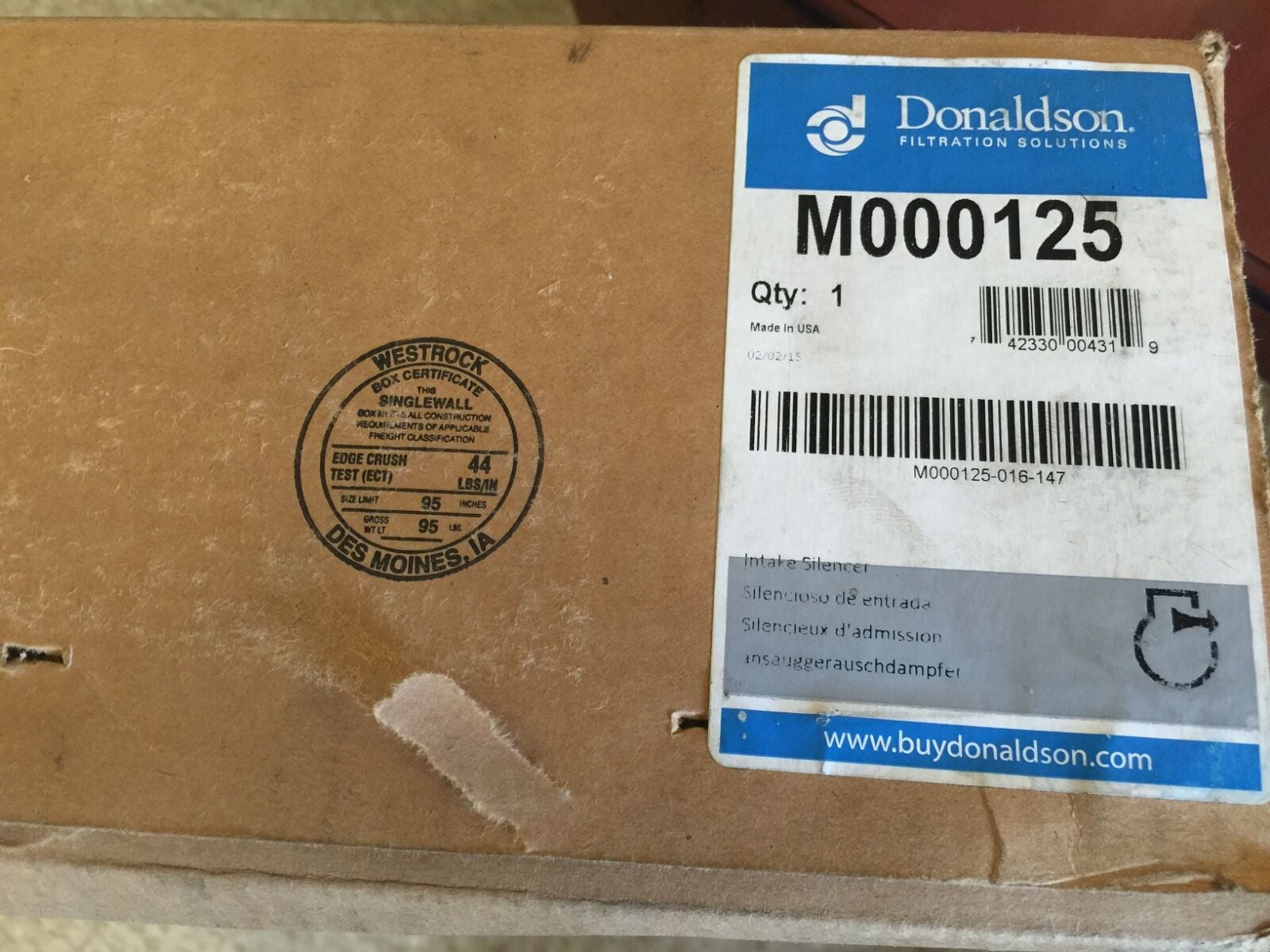 DONALDSON M000125 MARINE INTAKE SILENCER - Walmart.com