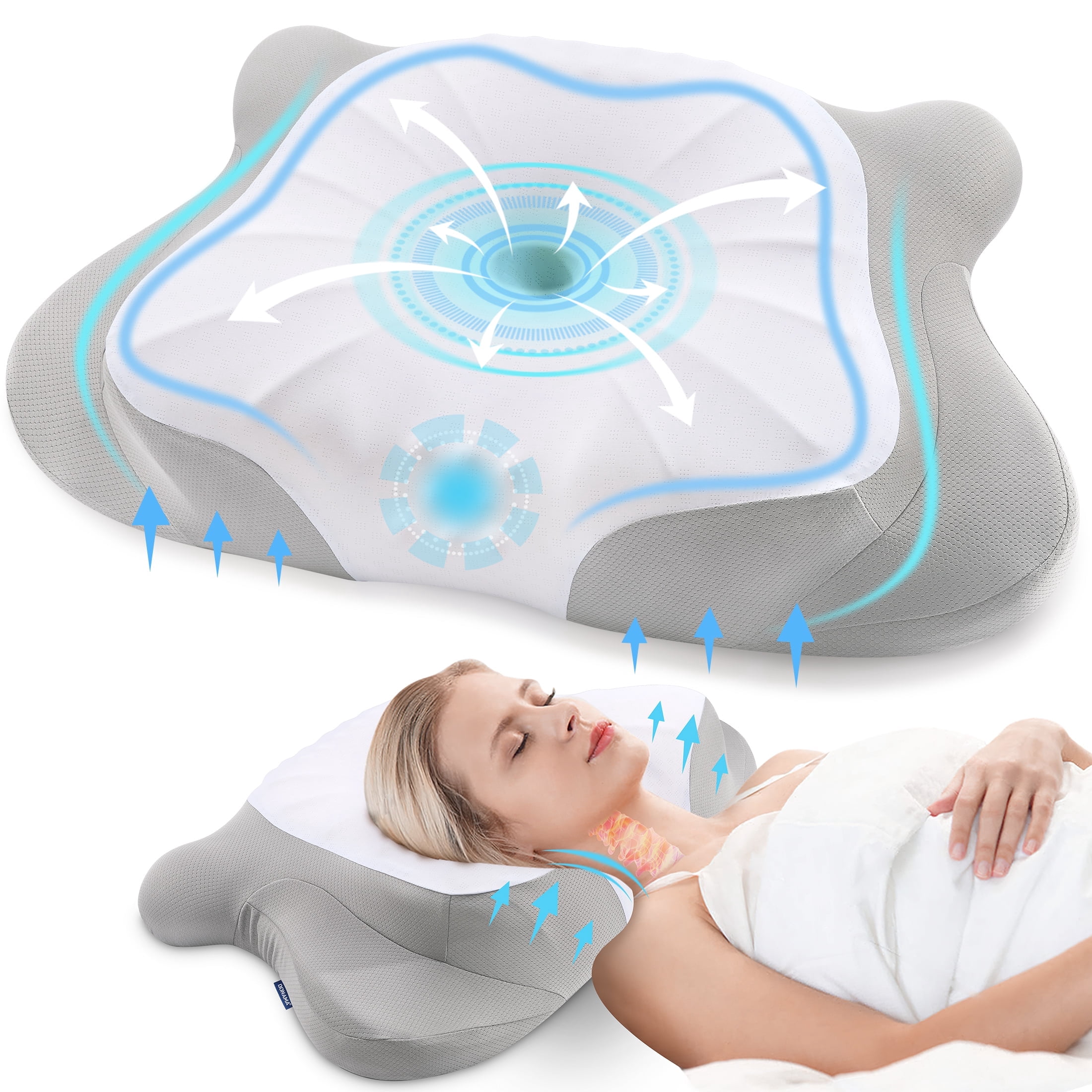 DONAMA Cervical Memory Foam Pillow Neck for Pain Relief Sleeping