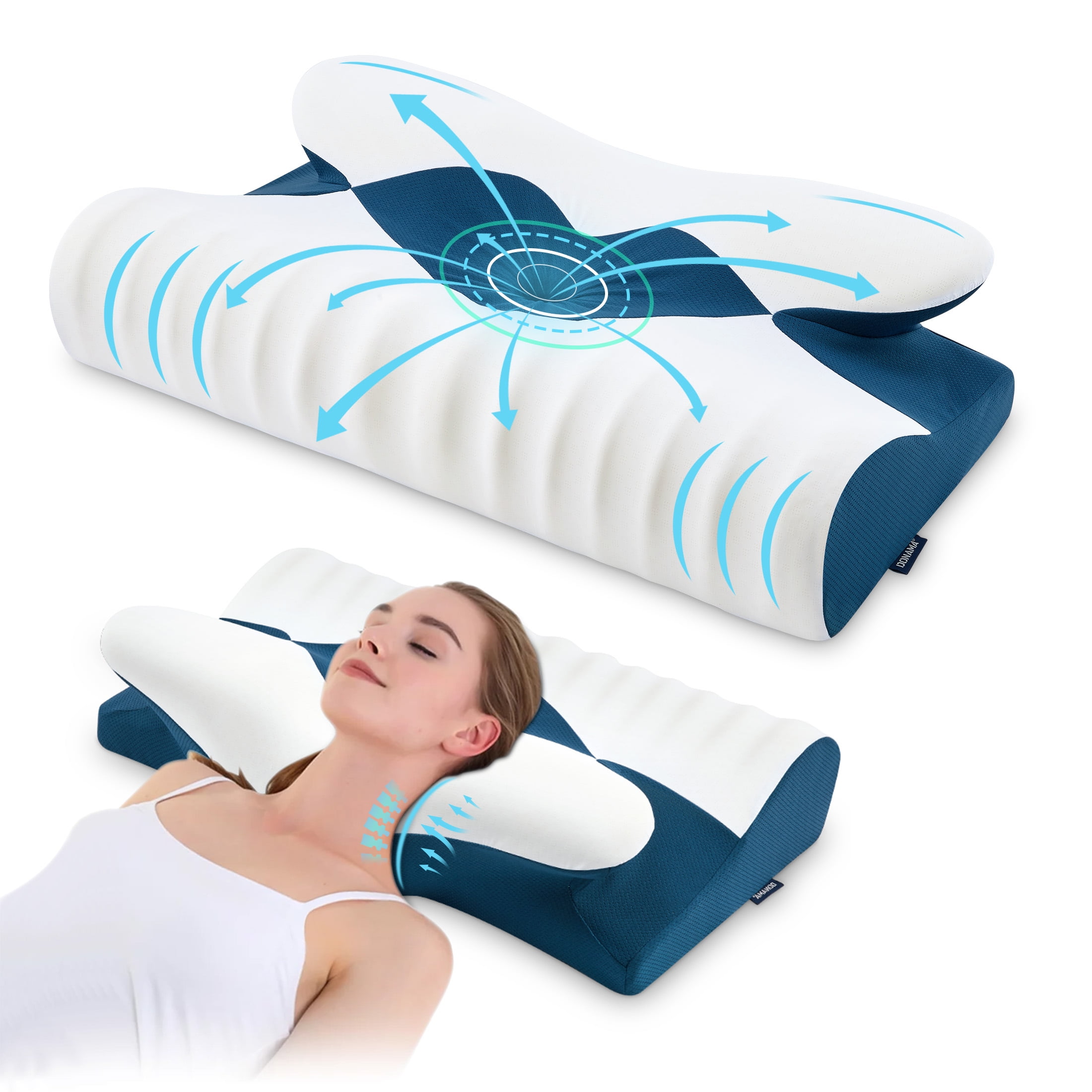 Memory Foam Cervical Pillow for Sleeping - Orthopedic Contoured