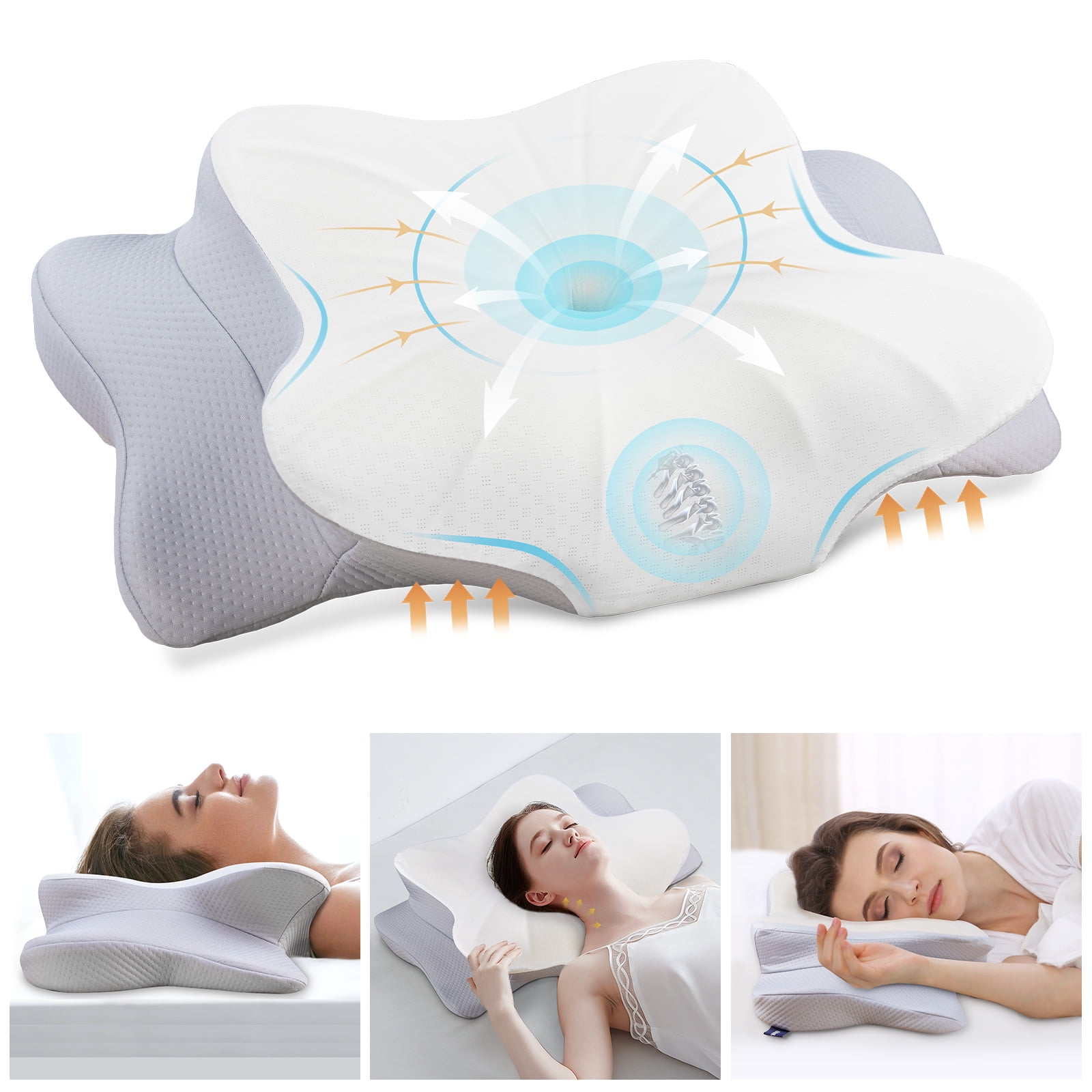 DONAMA Cervical Pillow for Neck Pain Relief,Contour Memory Foam