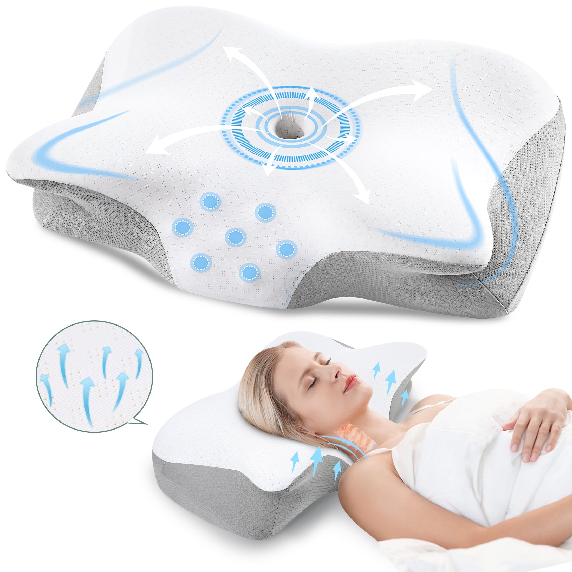 DONAMA Orthopedic Cervical Pillow for Neck Pain, Memory Foam with