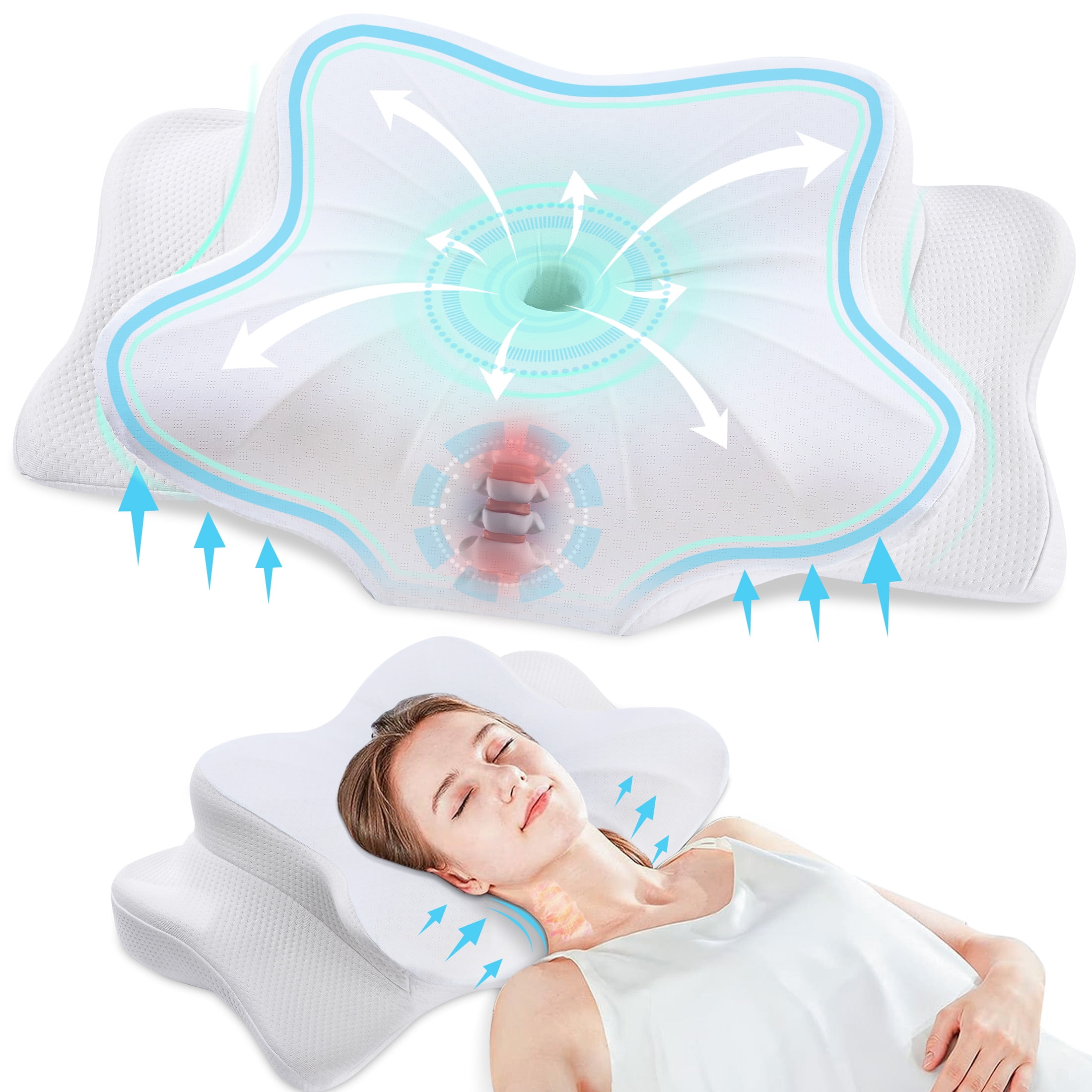 DONAMA Cervical Pillow for Neck Pain Relief,Memory Foam Pillow