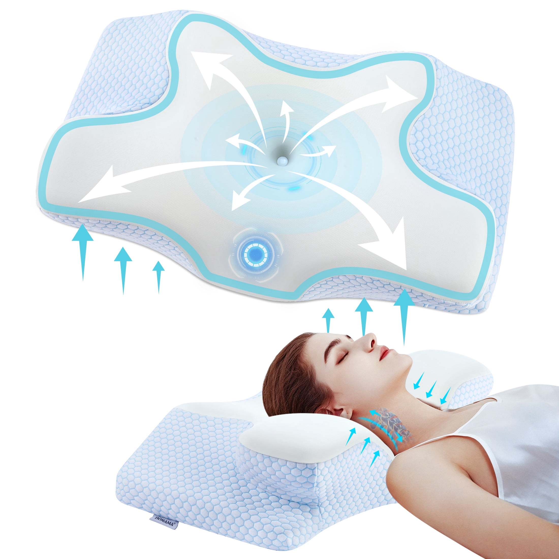 DONAMA Cervical Pillow for Neck Pain Relief Memory Foam Pillows with