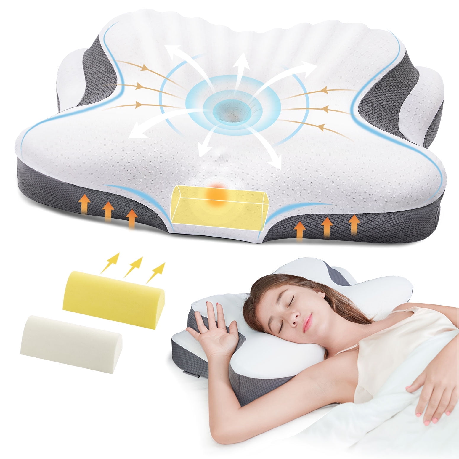 DONAMA Cervical Pillow for Neck and Shoulder Pain,Ergonomic Contour